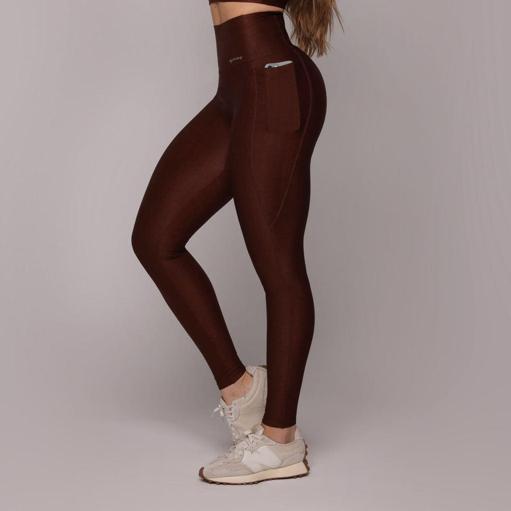 Legging glossy coffee