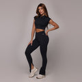 Open flare legging black