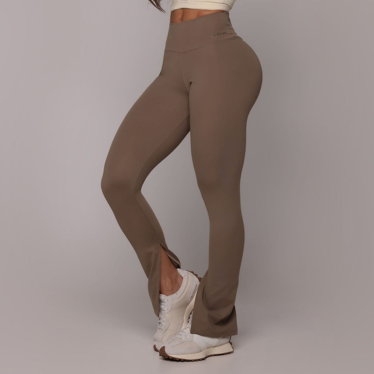 Legging open leg taupe