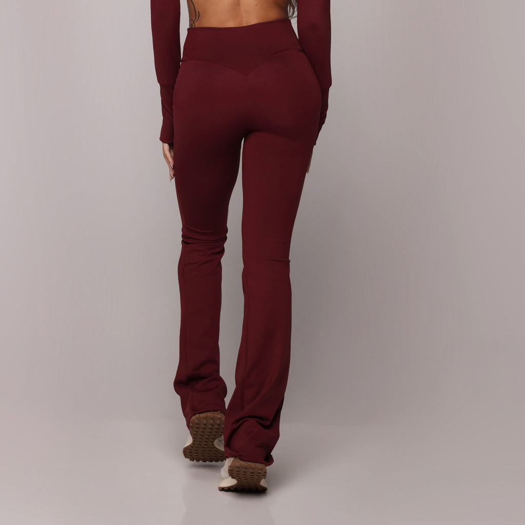 Flare leggings burgundy
