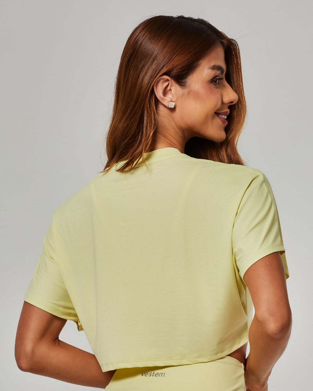 Crop shirt light yellow