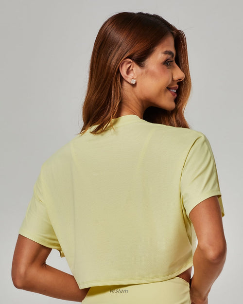 Crop shirt light yellow