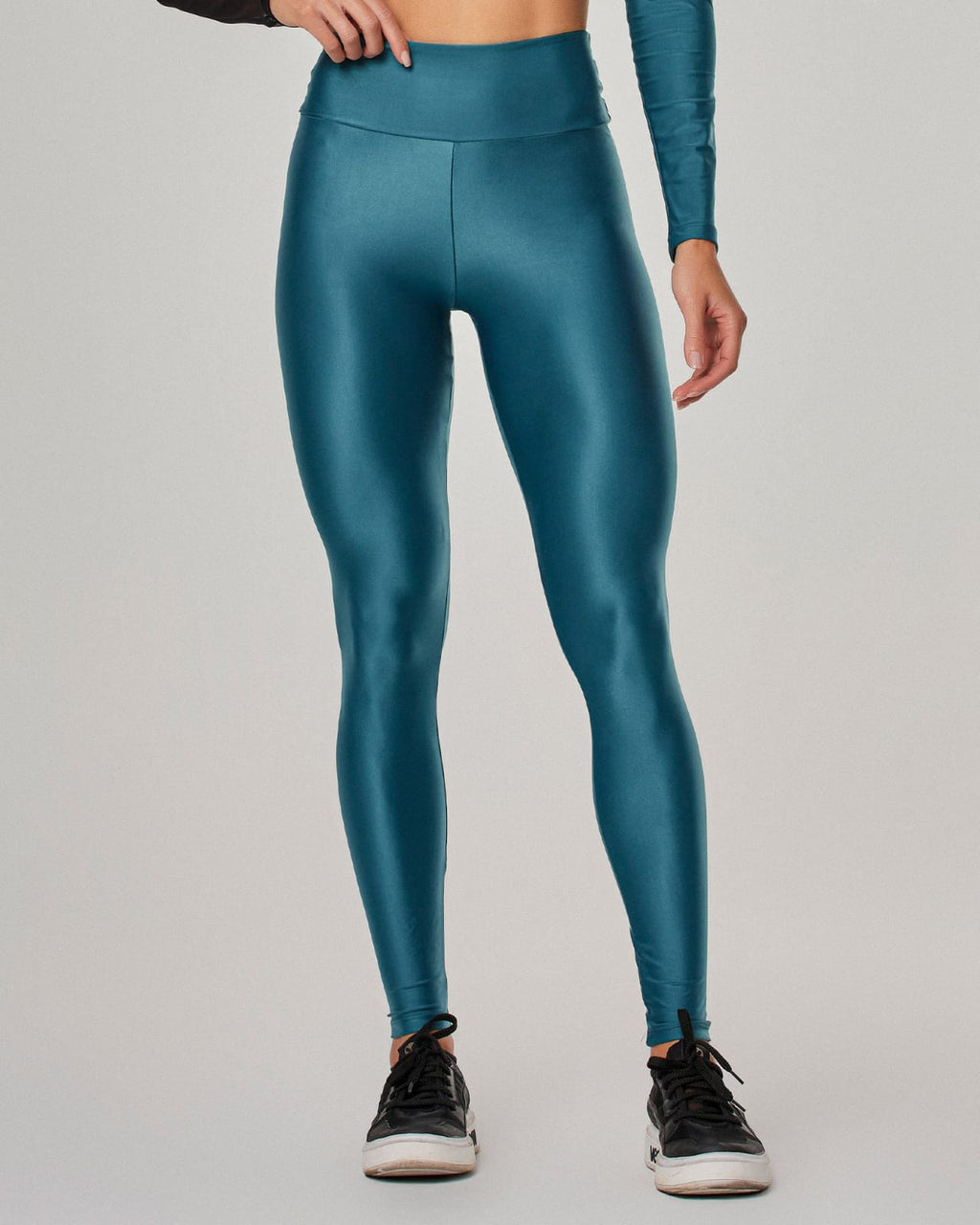 Legging glossy petroleum blue
