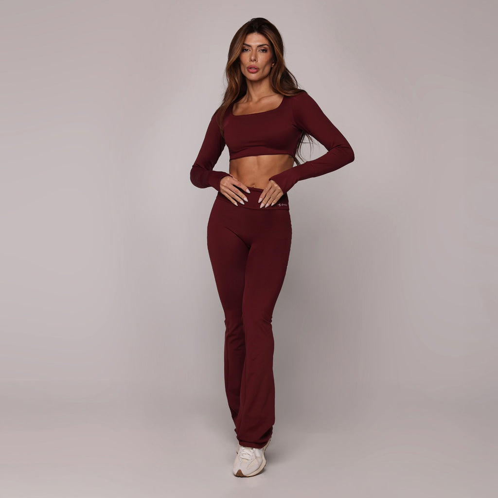 Flare leggings burgundy