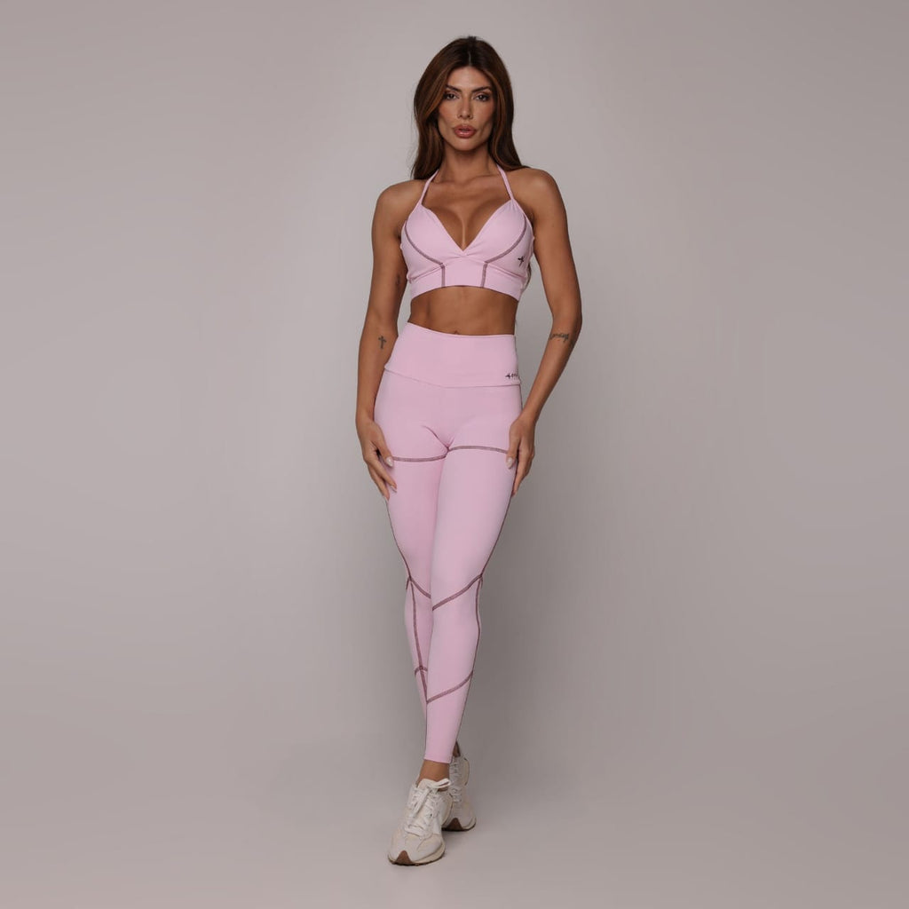 Set top and legging pink burgundy