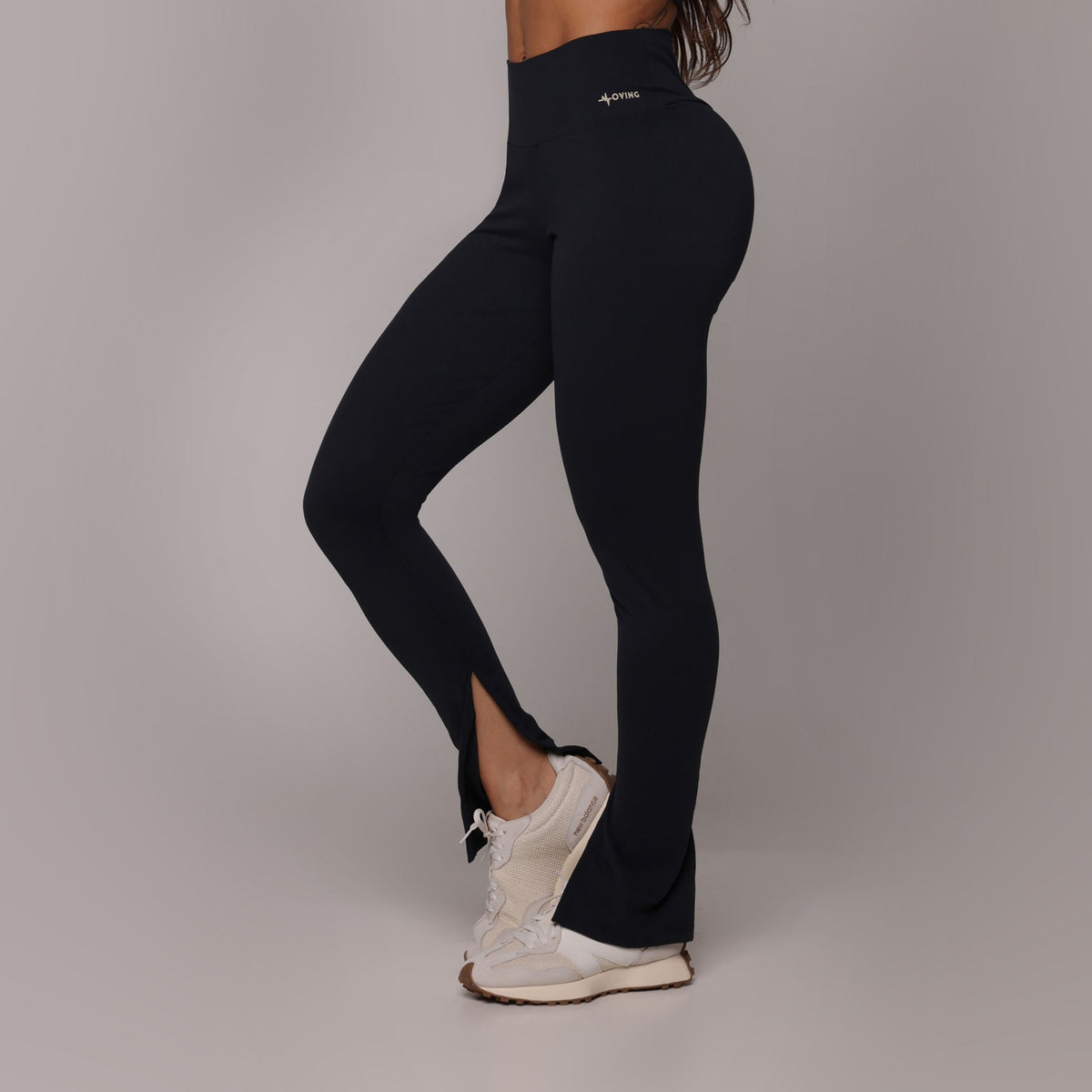 Open flare legging black
