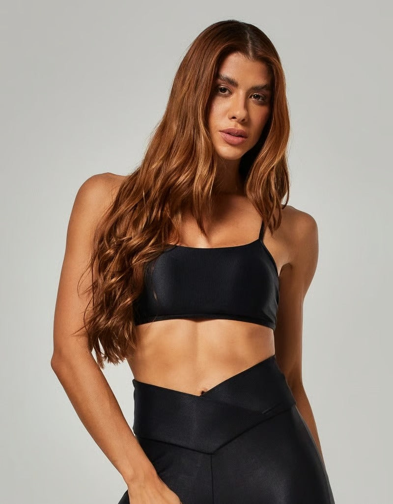 Crop top glossy black