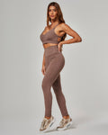 Set top and legging light brown