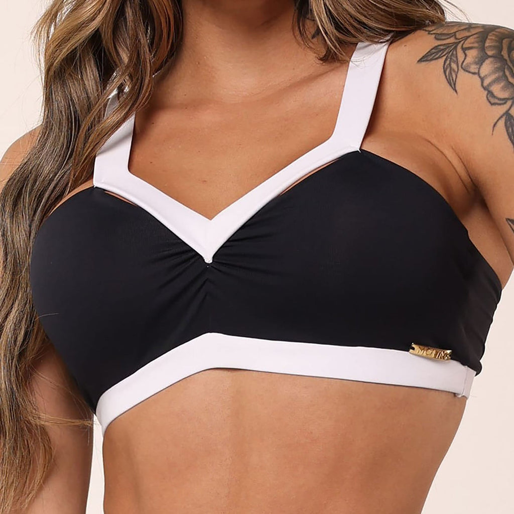 Crop Top white/black