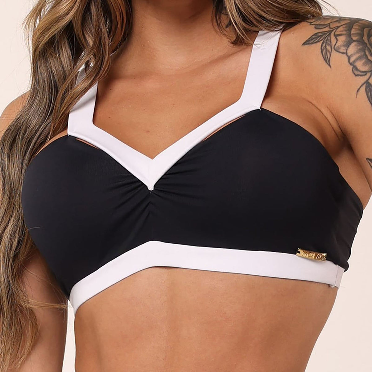 Crop Top white/black