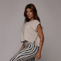 Cropped tank crop top ivory