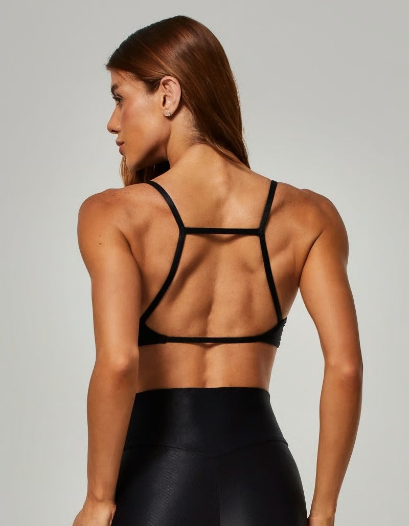 Crop top glossy black