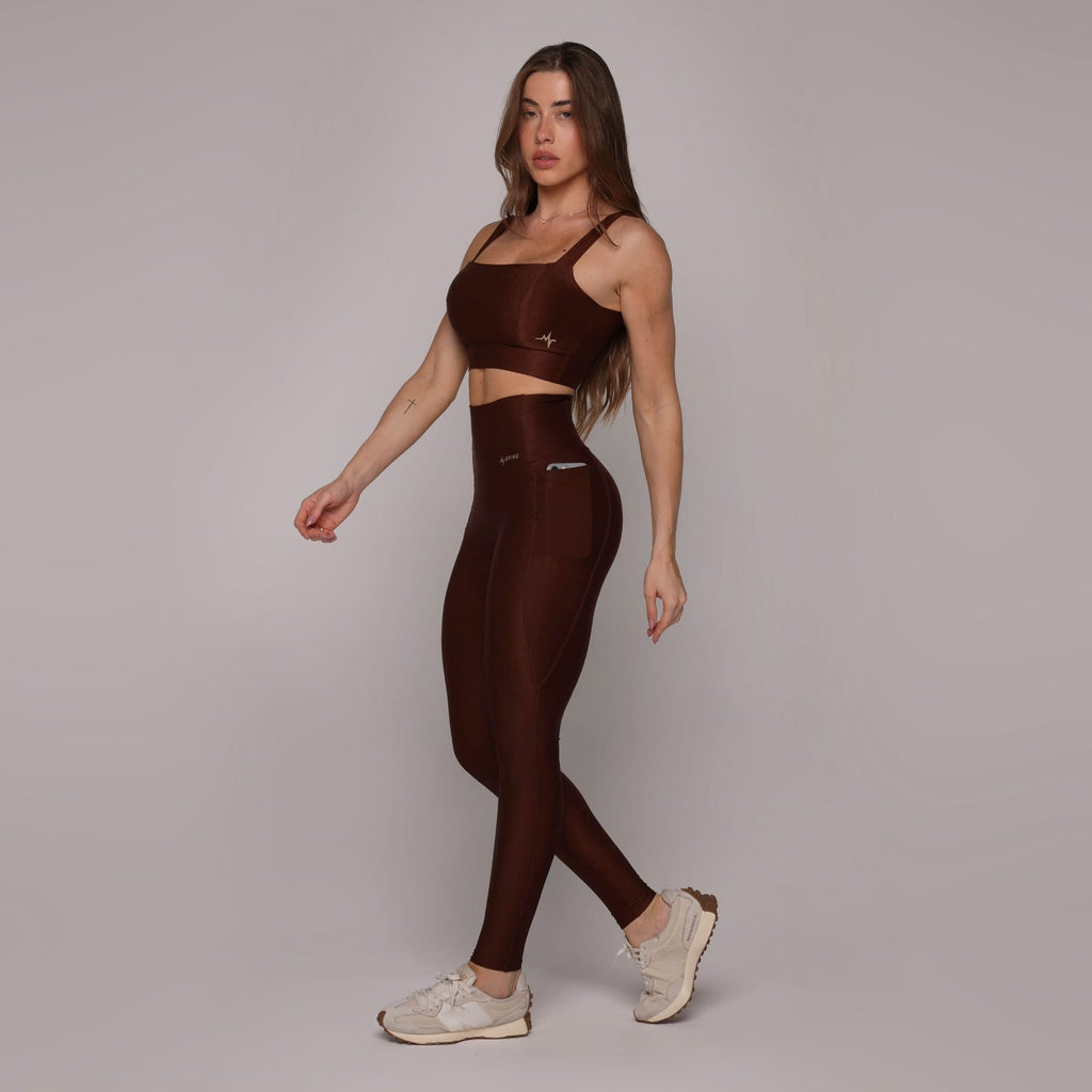 Legging glossy coffee