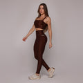 Legging glossy coffee