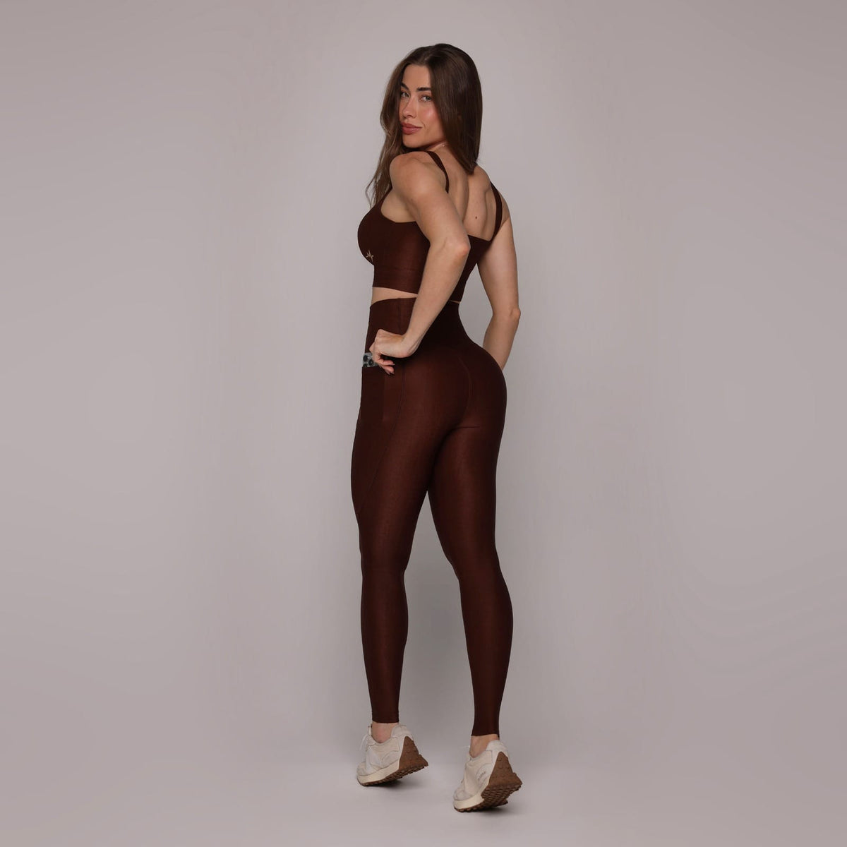 Legging glossy coffee
