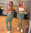 Set top and legging mint /white