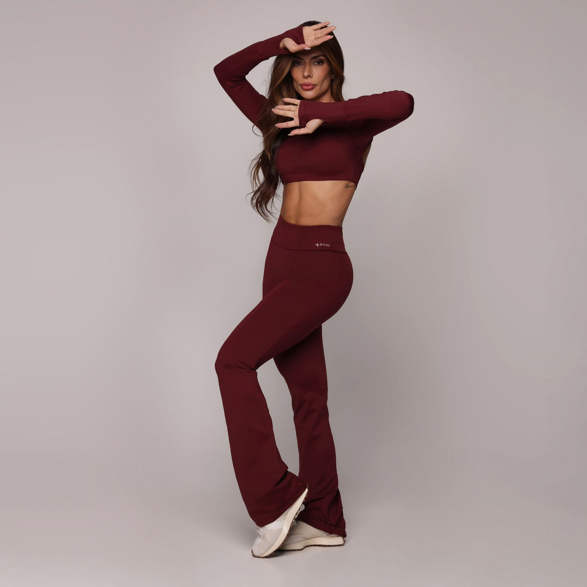 Flare leggings burgundy